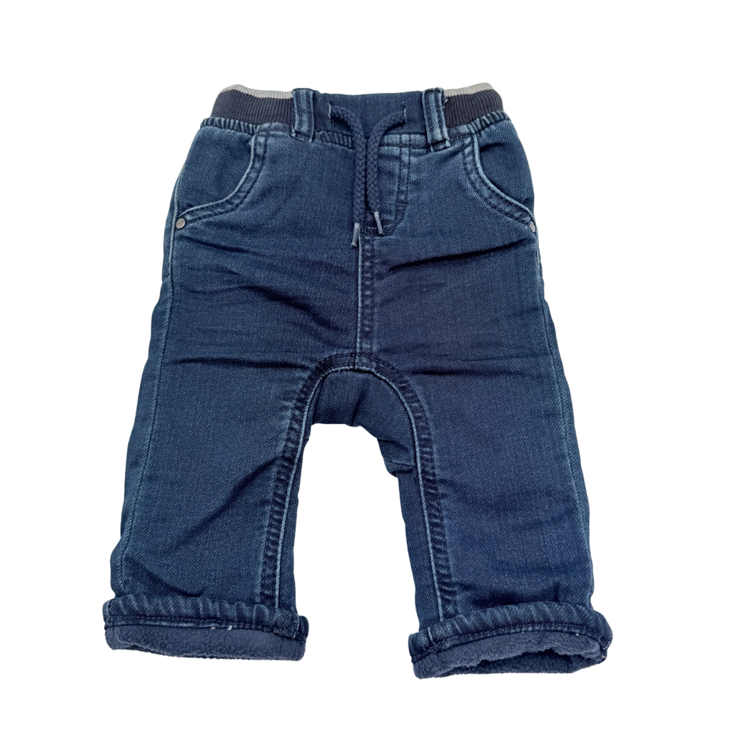 Jean bleu foncé à taille élastiquée - 6 mois