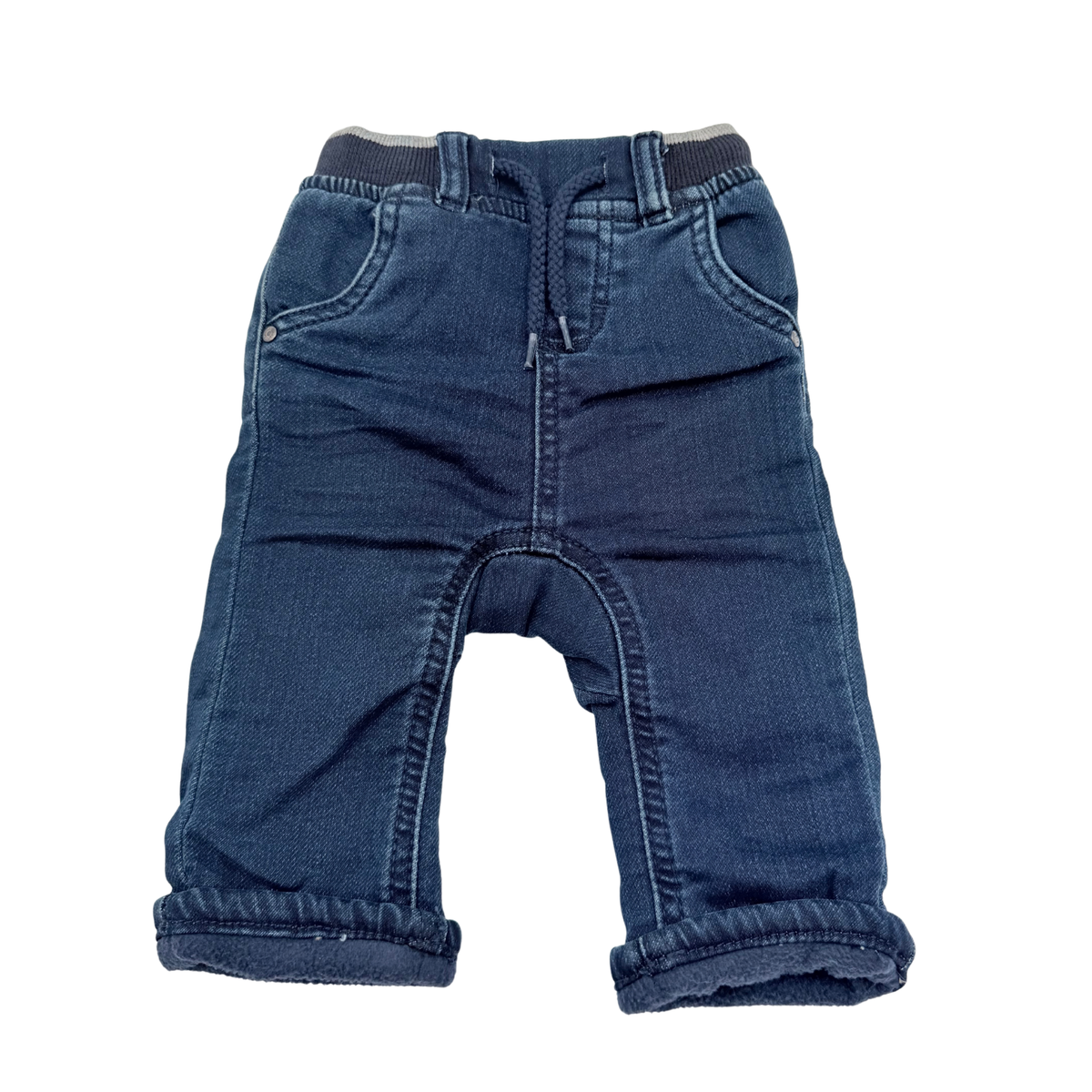 Jean bleu foncé à taille élastiquée - 6 mois