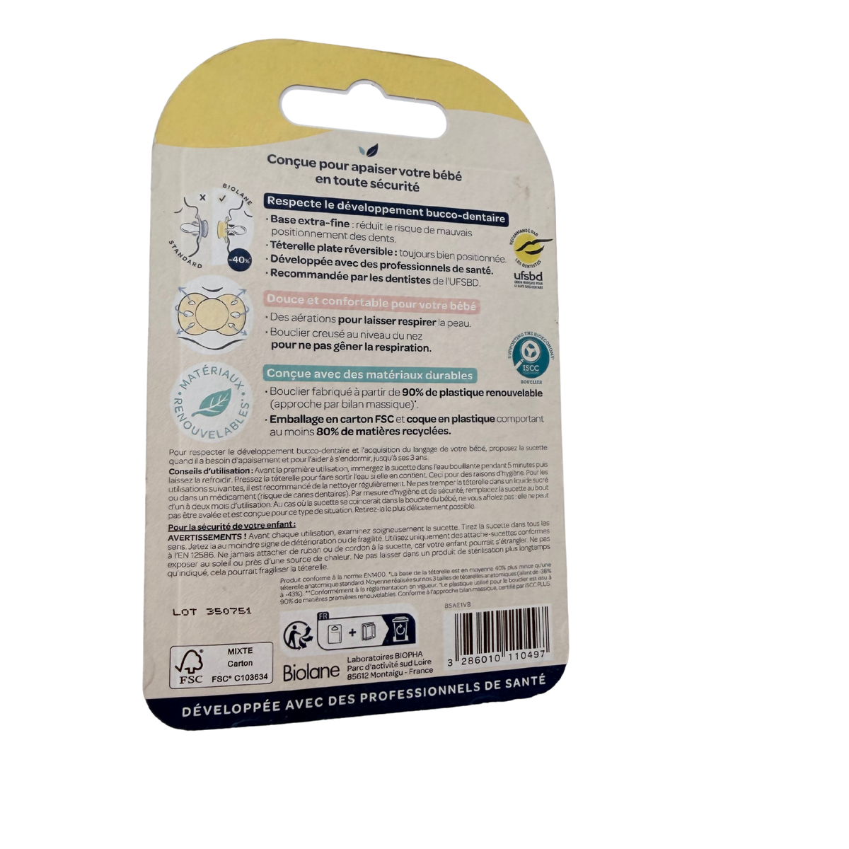 Lot de 2 sucettes silicone anatomique — 0-6 mois