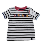 T-shirt enfant rayé noir et blanc “Capitaine” — 3 ans