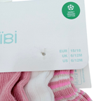 Lot de 5 paires de chaussettes rose, blanc et doré – 15-18