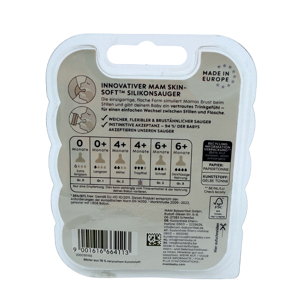 Tétines silicone débit moyen 4 mois+