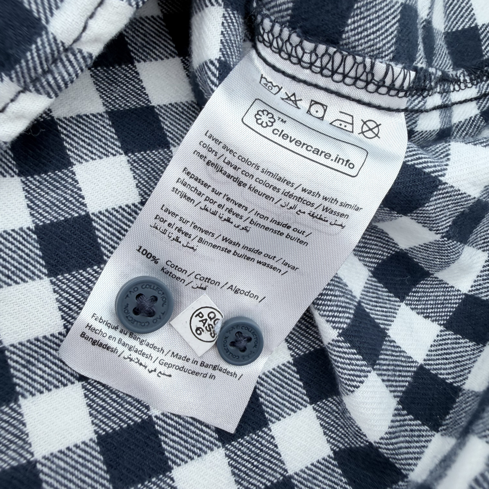 Chemise à carreaux bleu marine et blanc — 12 mois