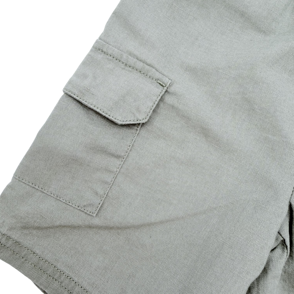 Short cargo vert sauge avec lin - 18 mois