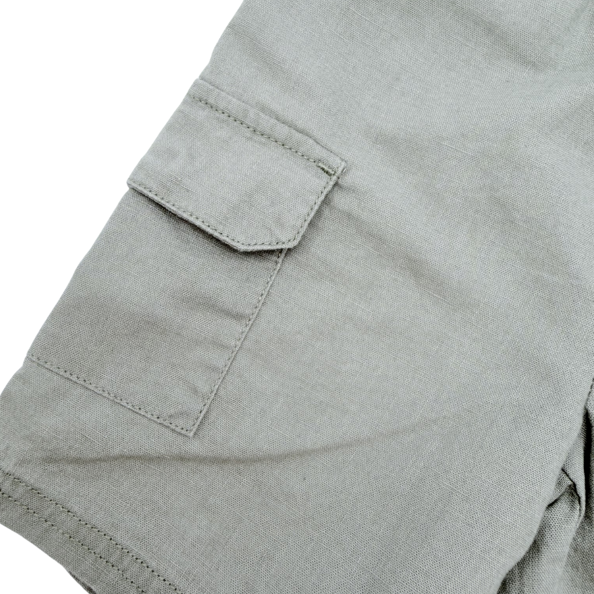 Short cargo vert sauge avec lin - 18 mois