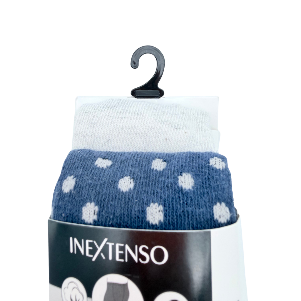 Lot de 2 collants bébé bleu marine et blanc à pois – 18-20