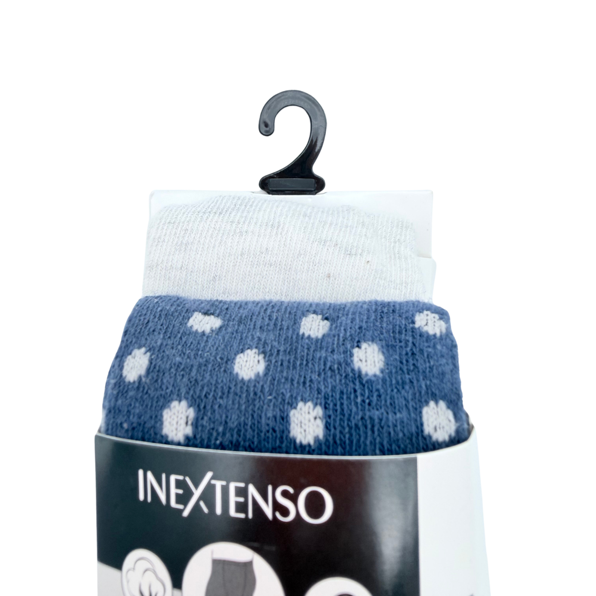 Lot de 2 collants bébé bleu marine et blanc à pois – 18-20