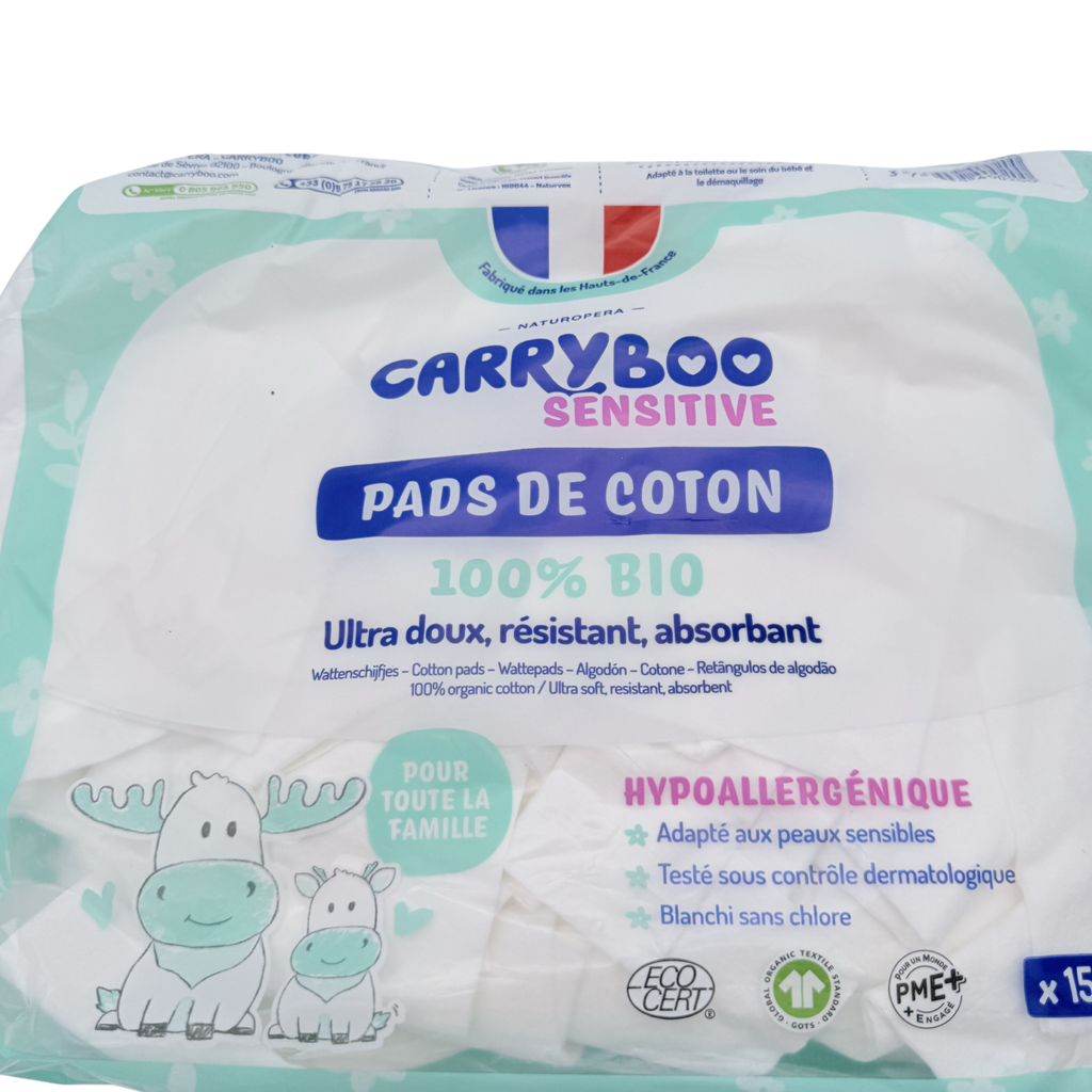 Pads de coton bio ultra doux x150