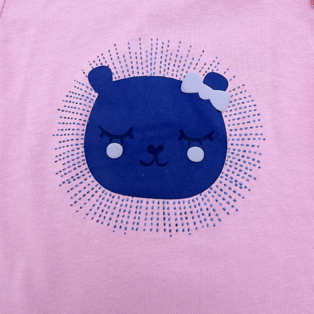 T-shirt rose motif ourson — 12 mois
