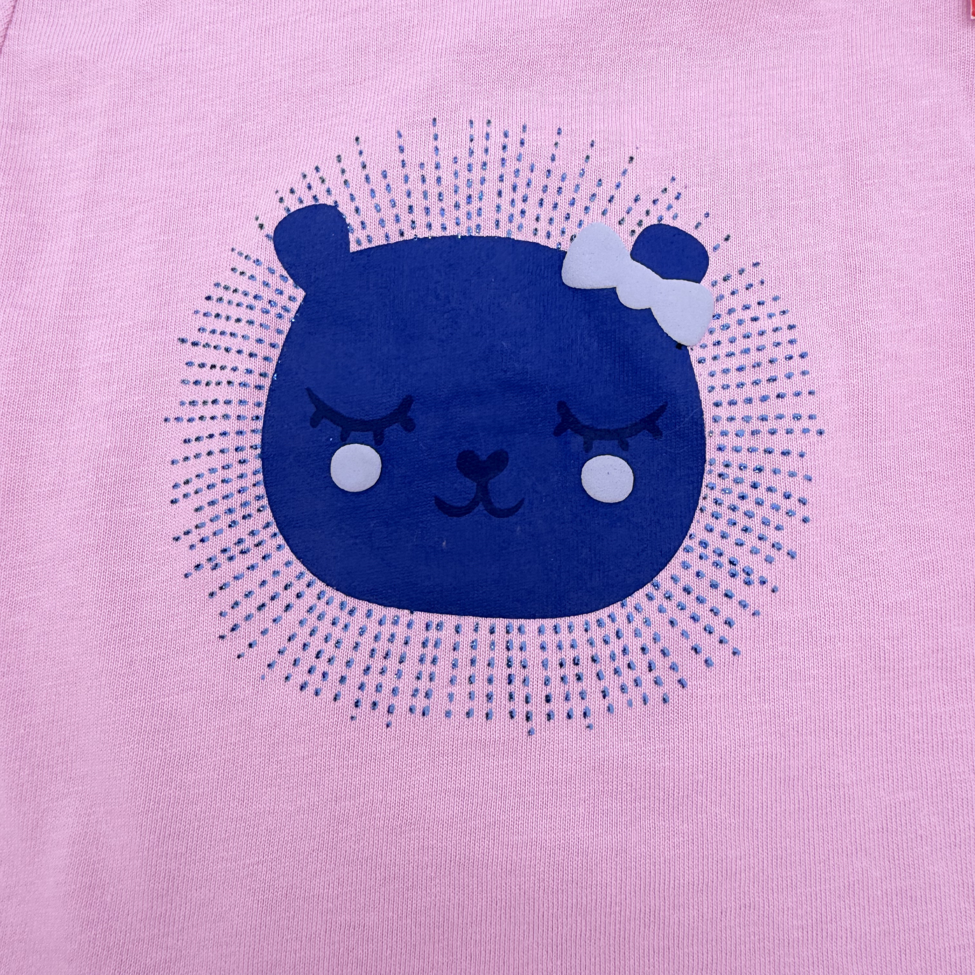 T-shirt rose motif ourson — 12 mois
