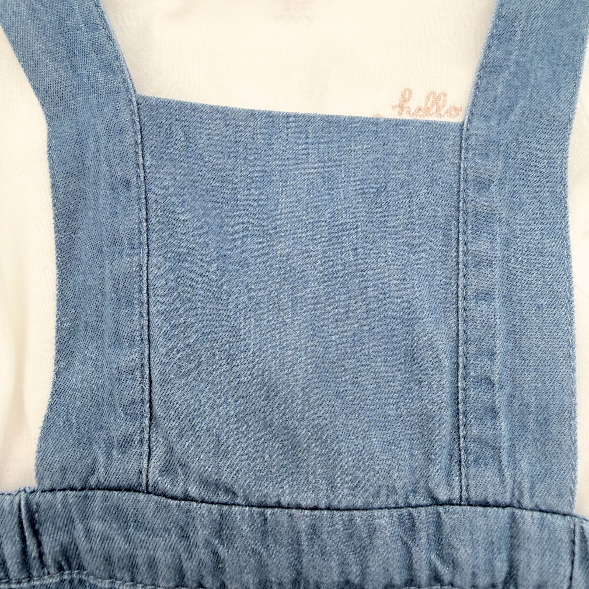 Ensemble salopette jean & body blanc — 3 mois