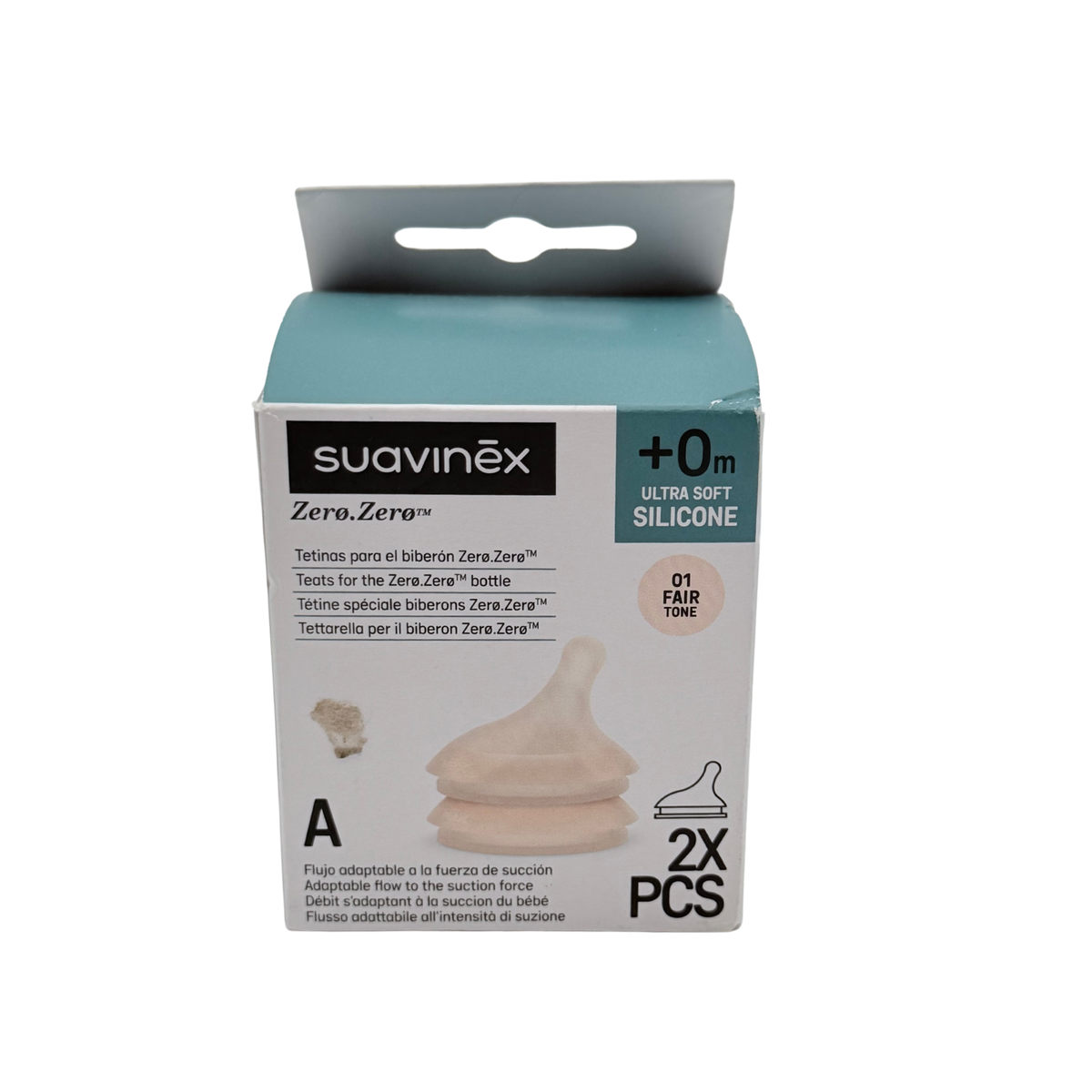 Lot de 2 tétines en silicone débit adaptable - dès la naissance