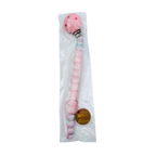 Attache-sucette personnalisée Gabrielle rose pastel