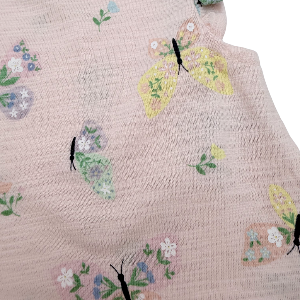 Robe rose imprimé papillons — 0-3 mois