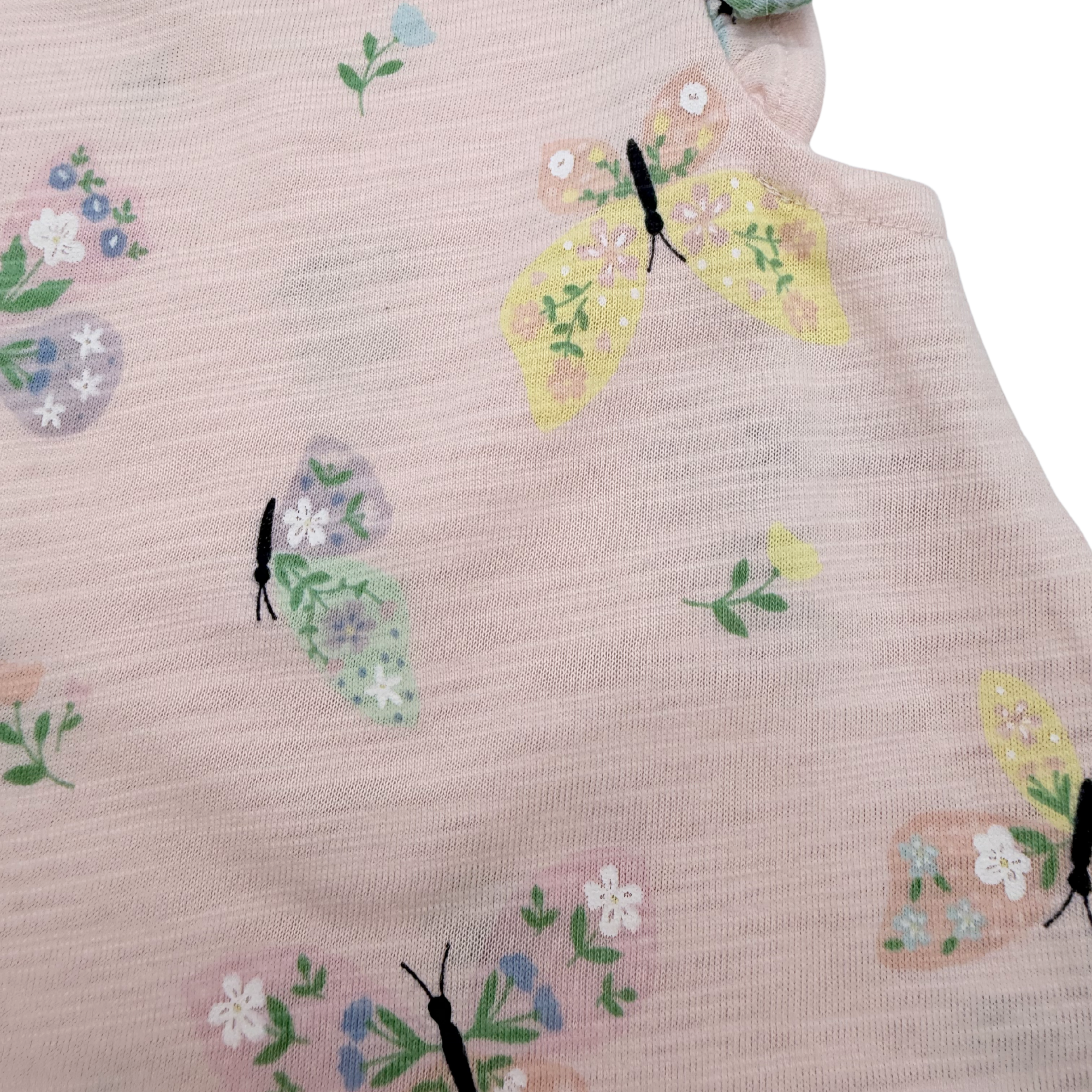 Robe rose imprimé papillons — 0-3 mois