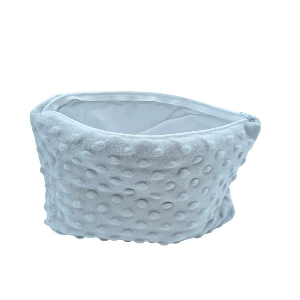 Trousse de toilette bébé grise à pois en relief
