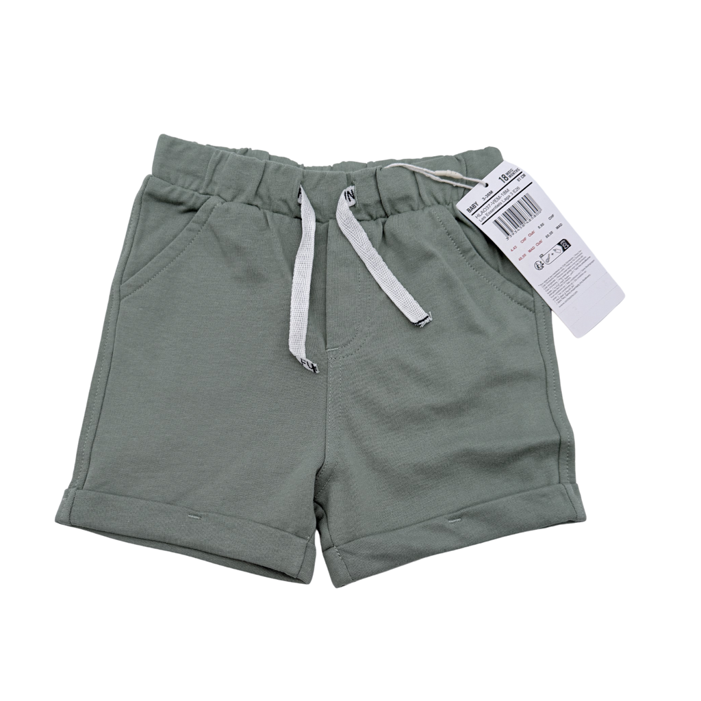 Short en molleton vert sauge - 18 mois