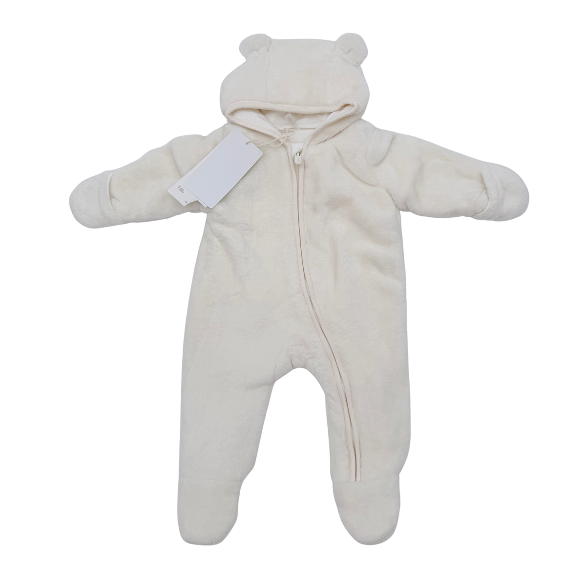 Combinaison pilote bébé à capuche écru - 1 mois