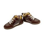 Baskets montantes premiers pas en cuir marron et jaune - 23
