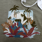 T-shirt kaki imprimé tropical — 12 mois