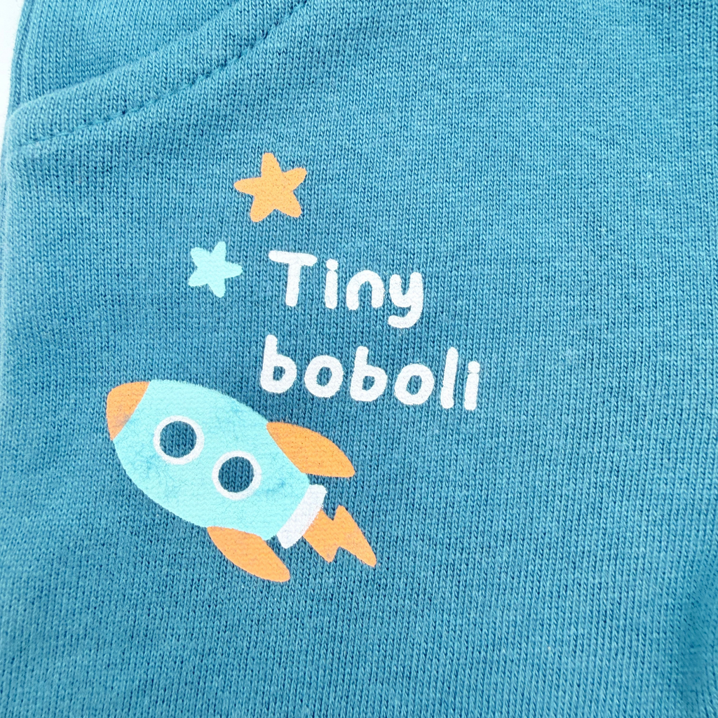 Ensemble bébé bleu imprimé espace - 1 mois