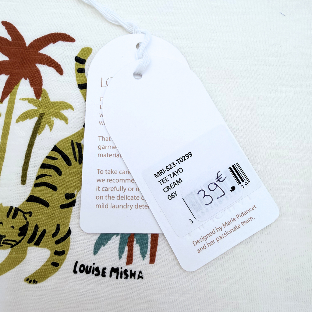 T-shirt écru imprimé tigres et palmiers — 6 ans