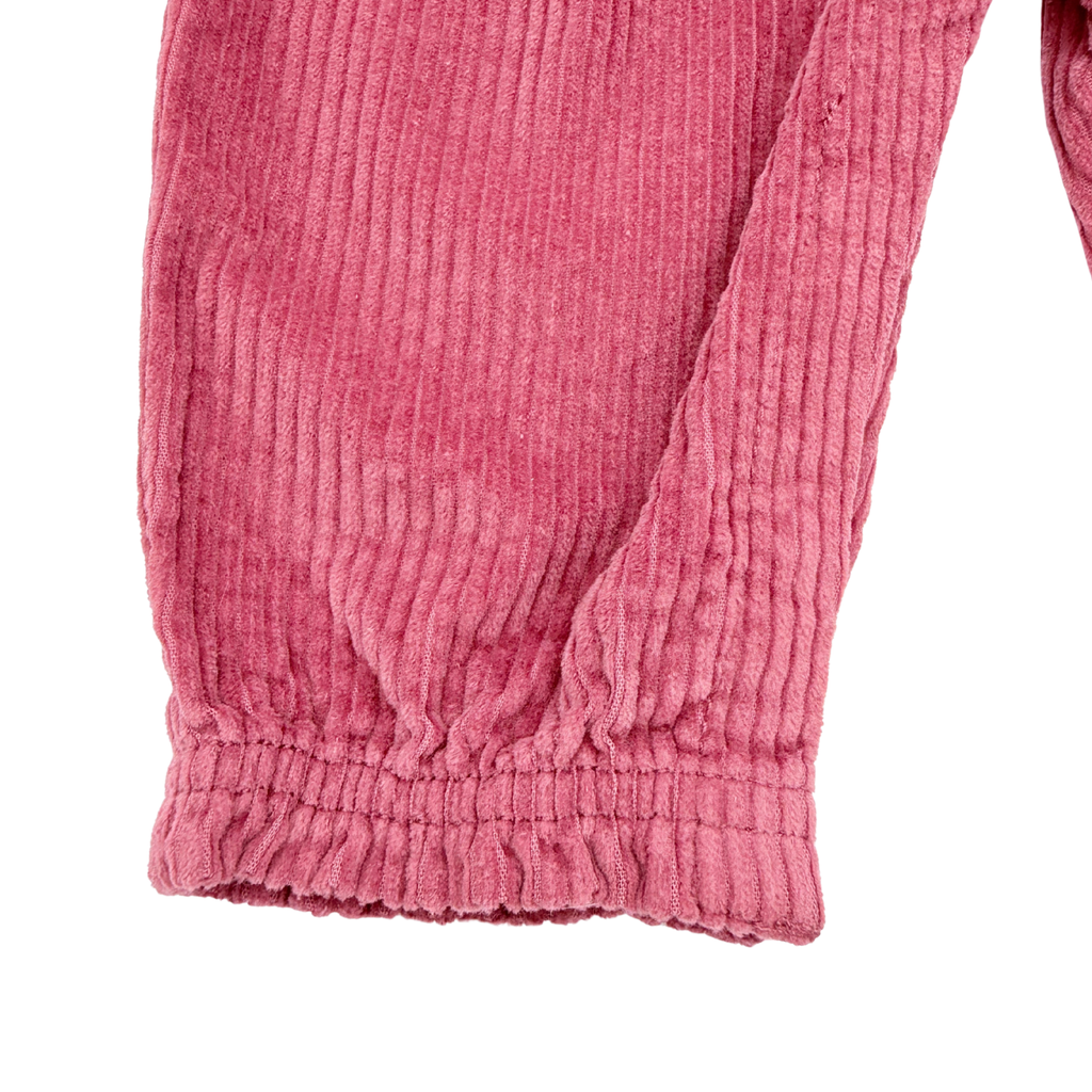 Ensemble salopette en velours côtelé et body fleuri - 12 mois