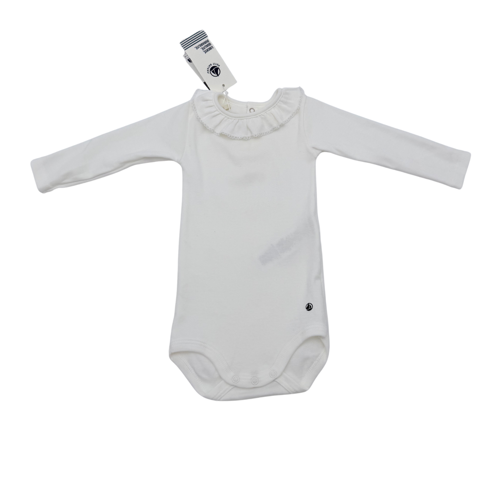 Body bébé blanc à col volanté - 6 mois
