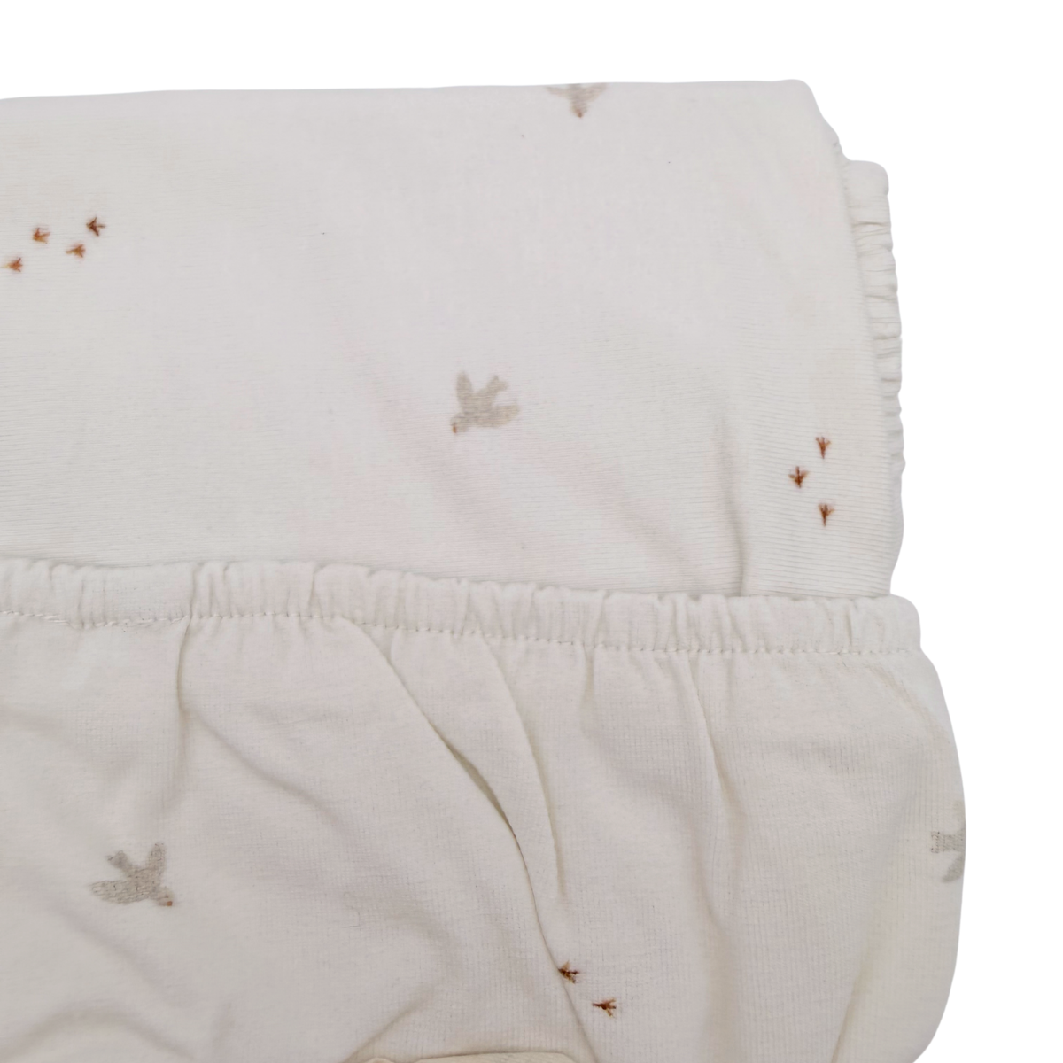 Drap-housse écru imprimé oiseaux - 70/80 - 110/120 cm