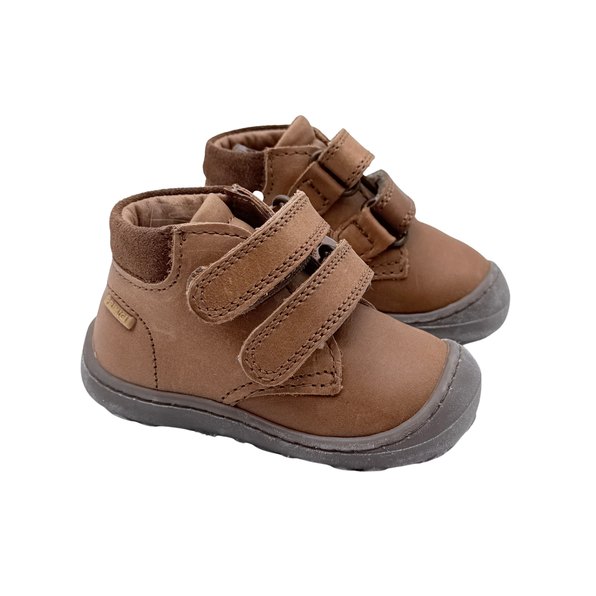 Bottines camel à double scrath - 18