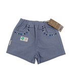 Short bleu brodé — 18 mois