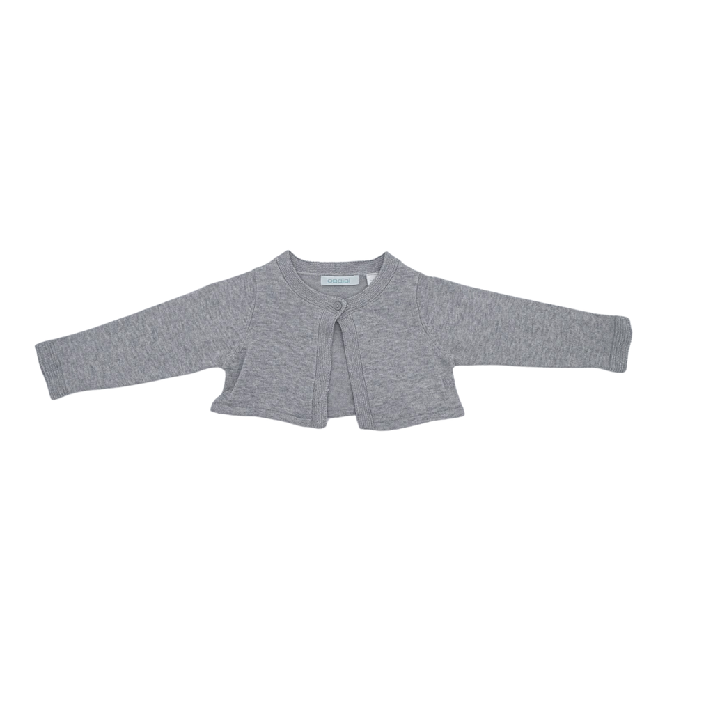 Boléro gris maille fine irisée — 12 mois