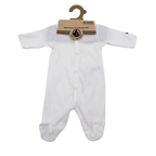 Pyjama bébé blanc étoiles ton sur ton — Naissance