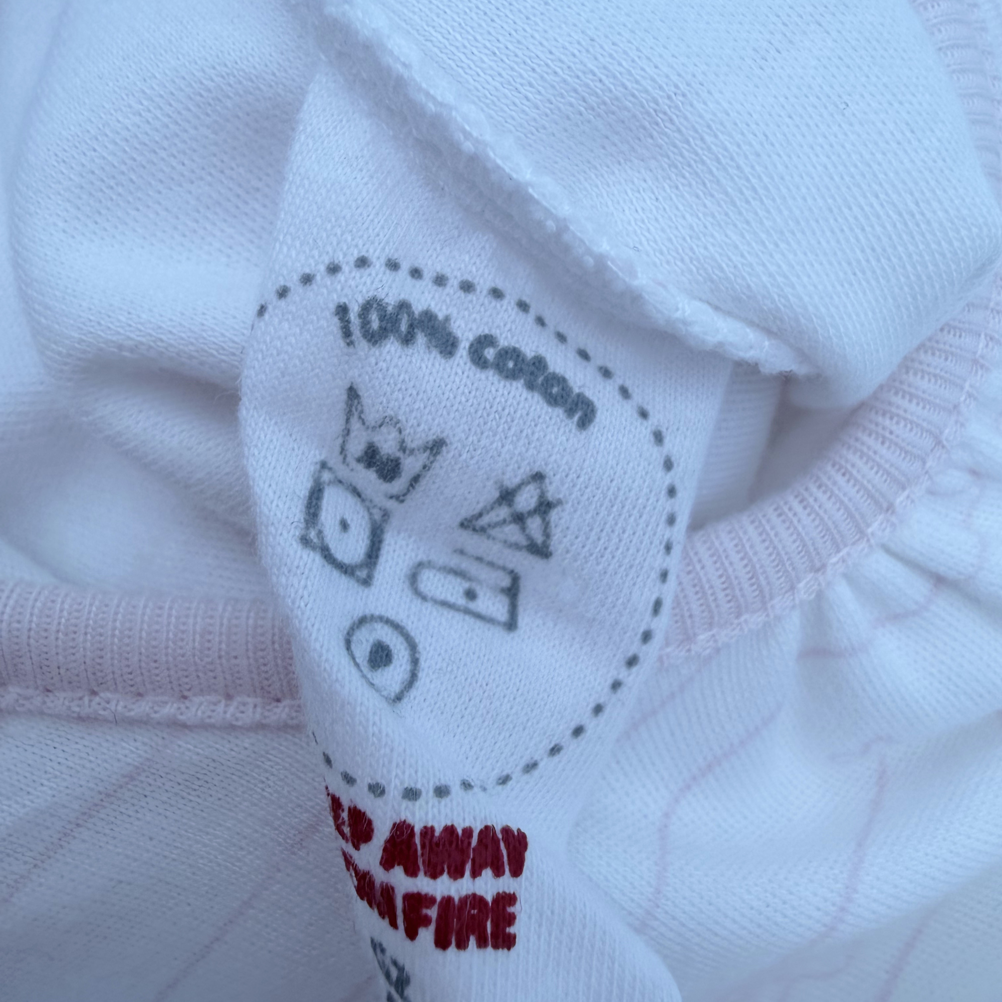 Combinaison rose poudré et écrue à volants — 12 mois