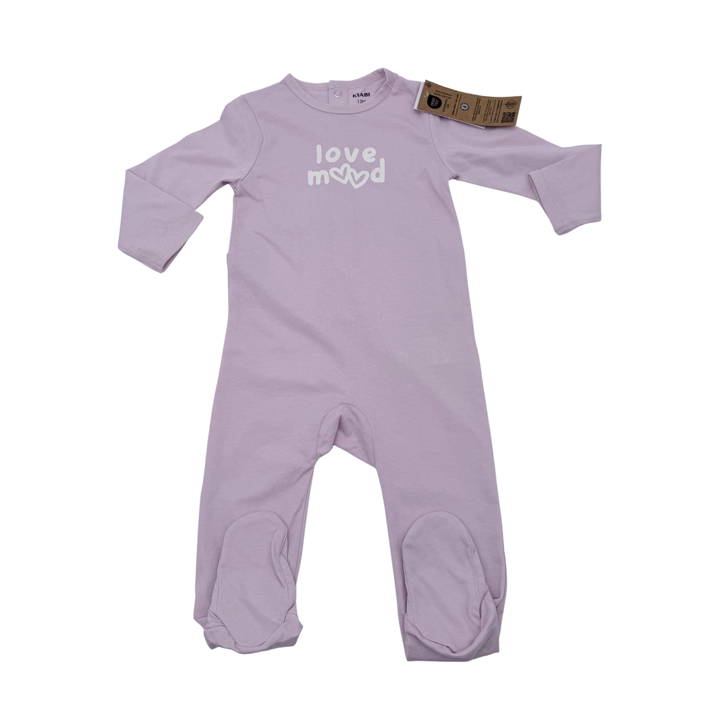 Pyjama en velours lavande « Love Mood » — 12 mois