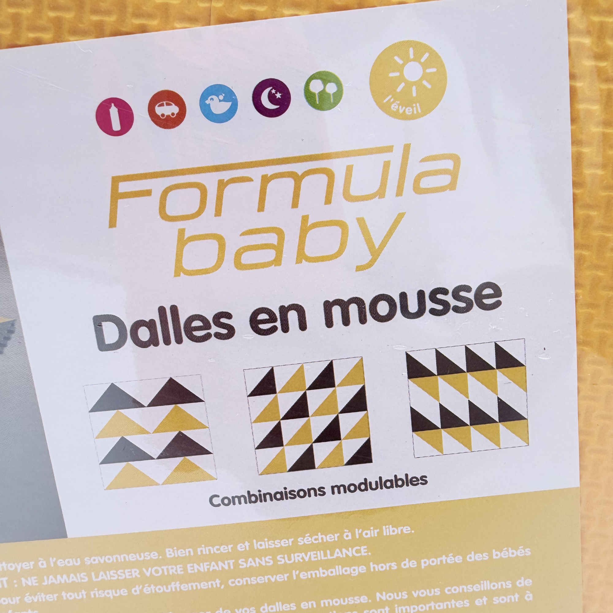 Dalles en mousse modulables 3 couleurs – Lot de 25 carrés