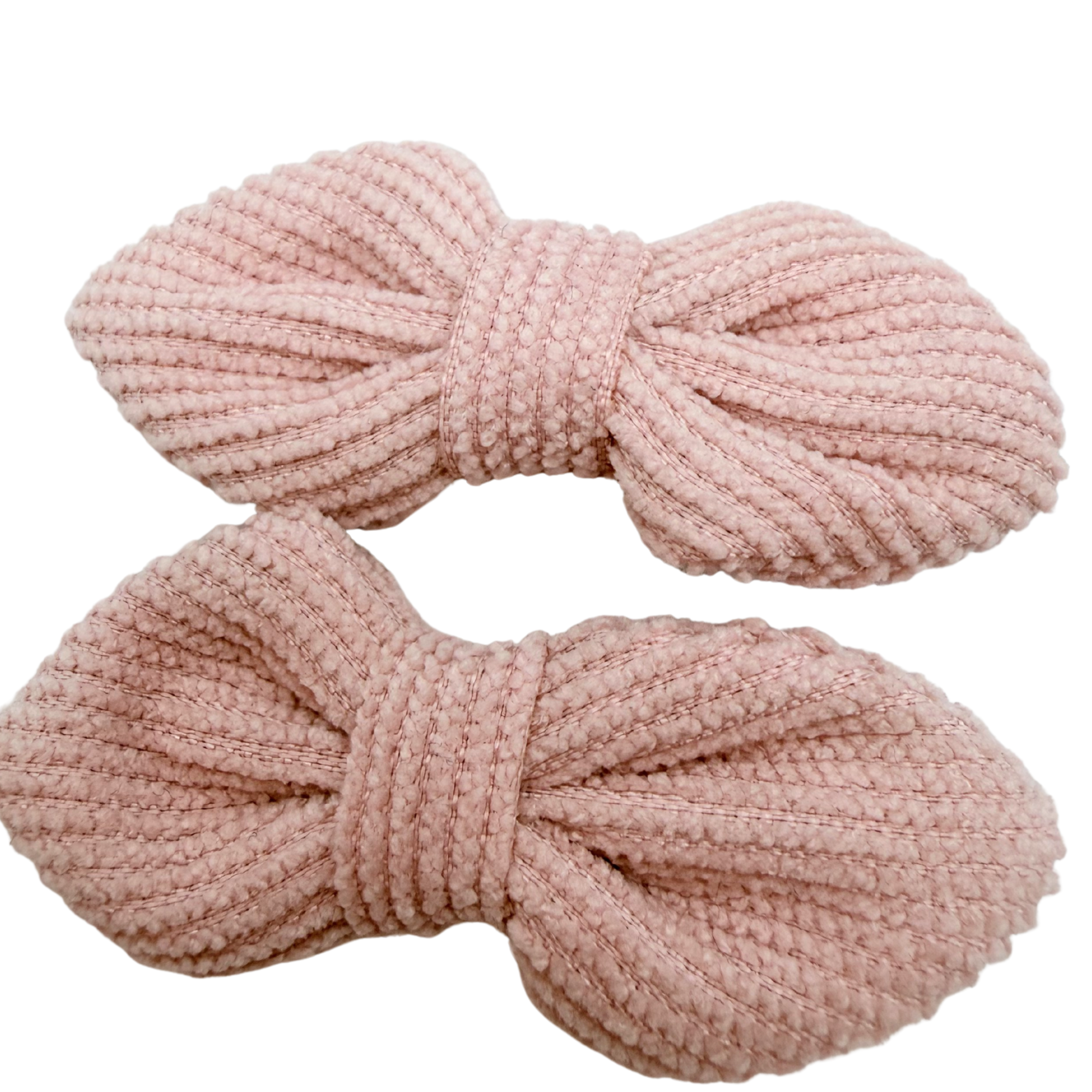 Lot de 2 barrettes nœud — Rose poudré