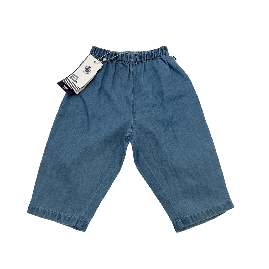 Pantalon bébé en denim léger bleu - 12 mois