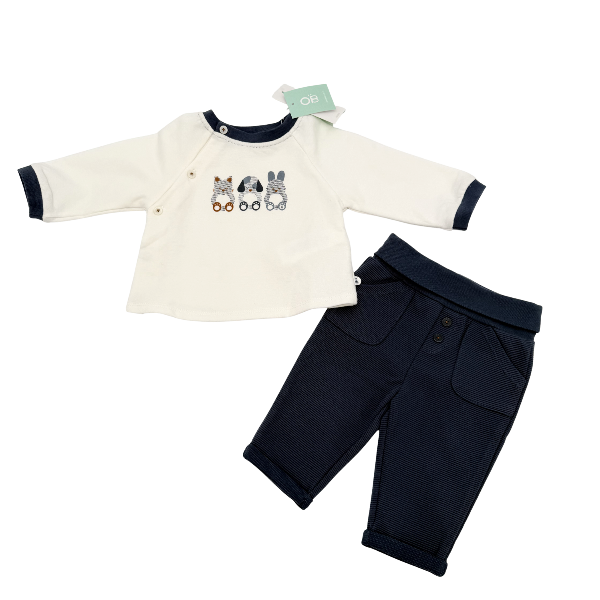 Ensemble bébé bleu marine — 3 mois
