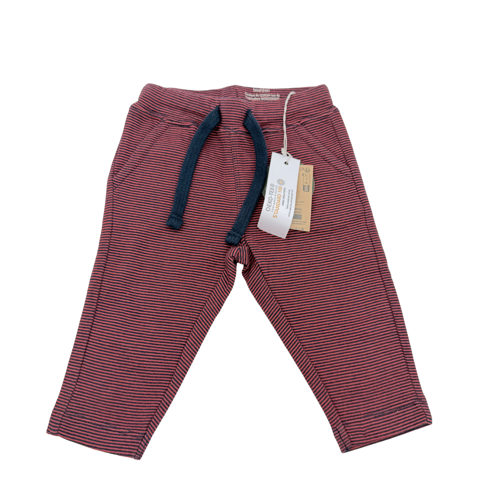 Pantalon rayé rouge et bleu - 6 mois