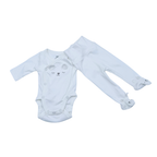 Ensemble bébé blanc body et pantalon motif ourson - 0-1 mois