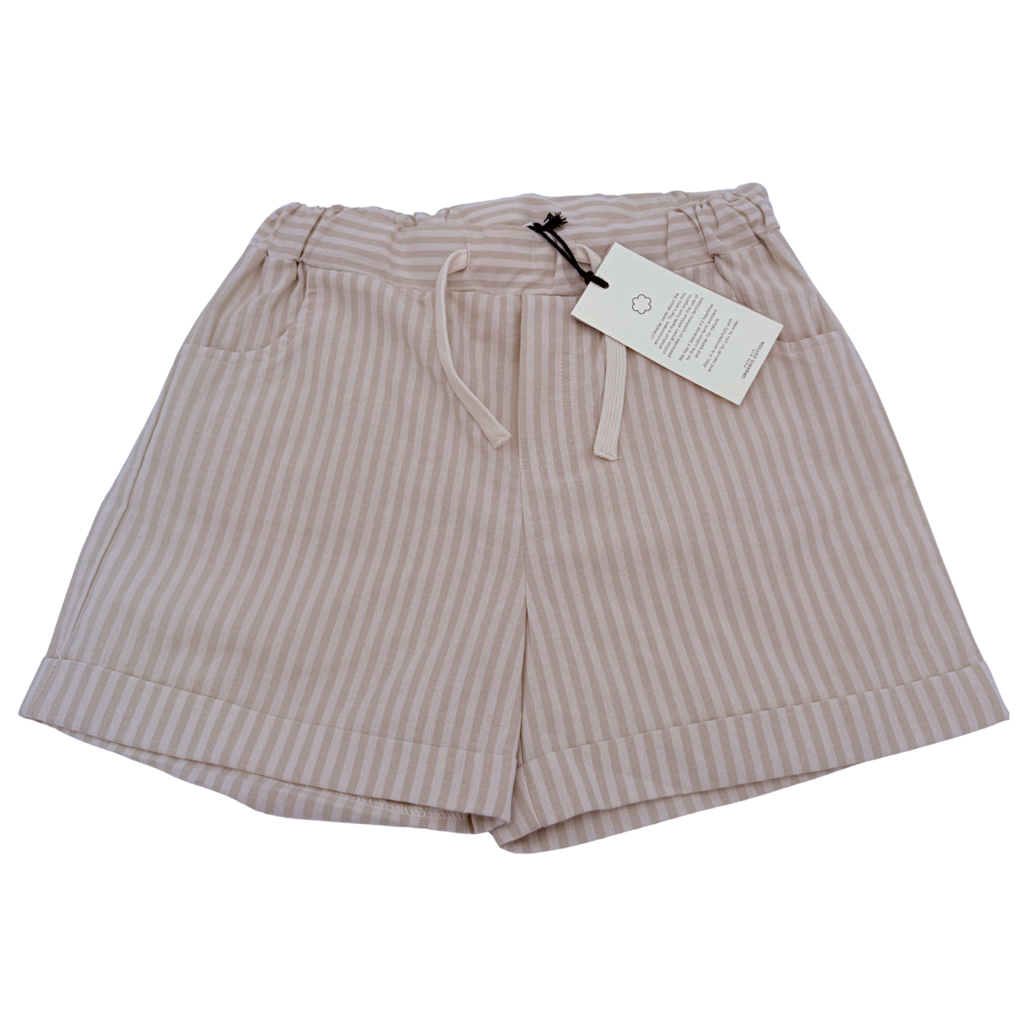 Short rayé écru en coton biologique — 6 ans
