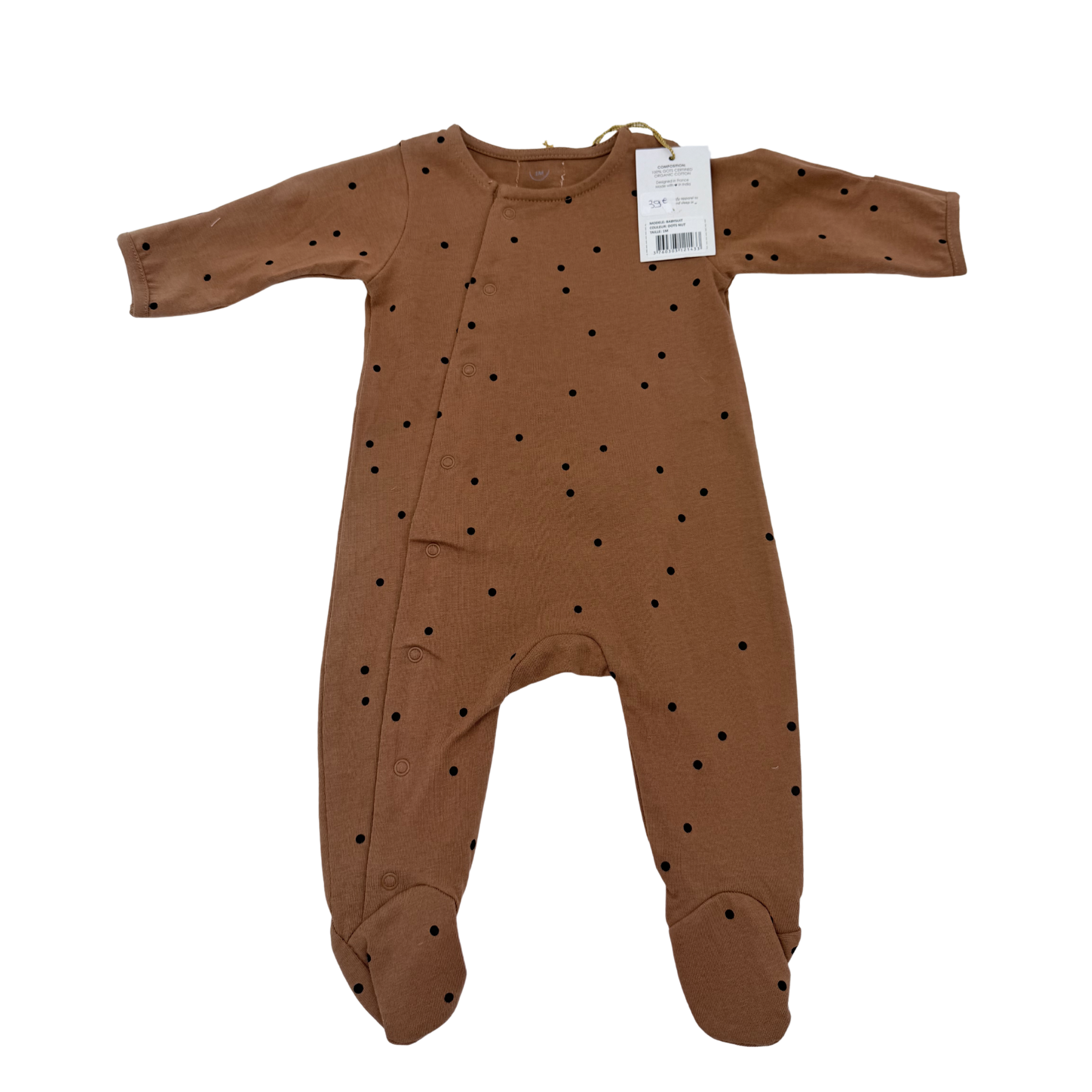 Pyjama bébé jersey Dots Nut — 1 mois