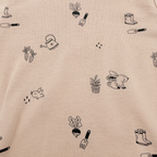 Sous-pull bébé beige imprimé lapins et jardin - 6 mois