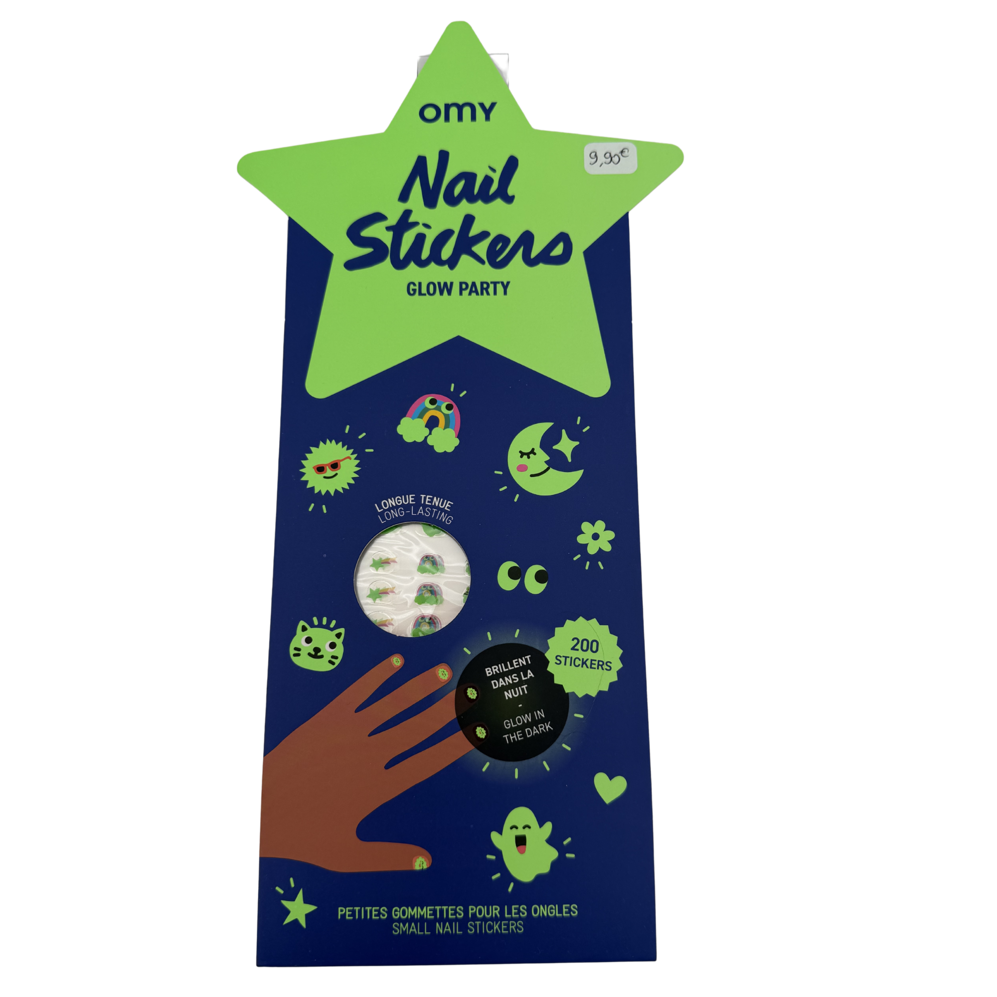 Lot de 200 stickers phosphorescents pour ongles