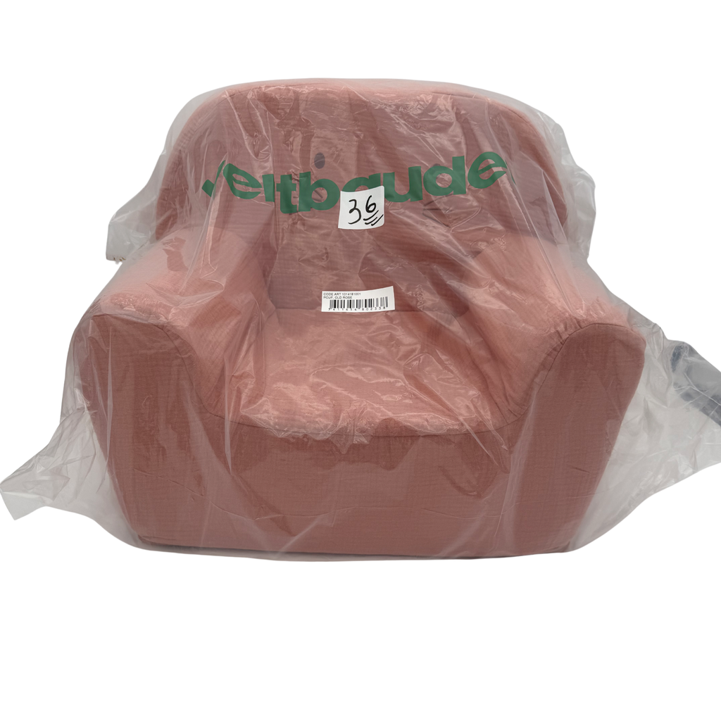 Fauteuil enfant gaze rose ancien