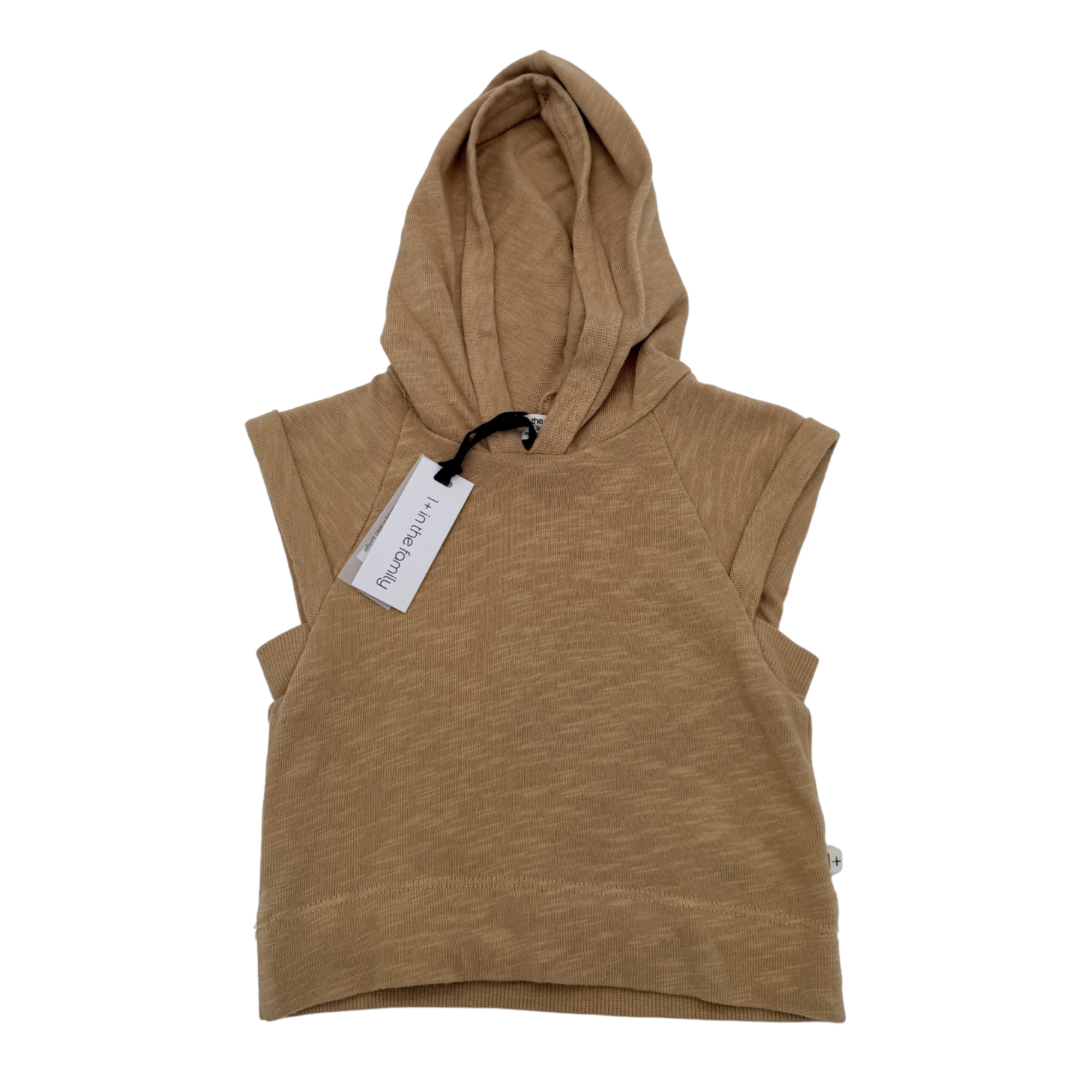 Sweat sans manches à capuche camel — 9 mois