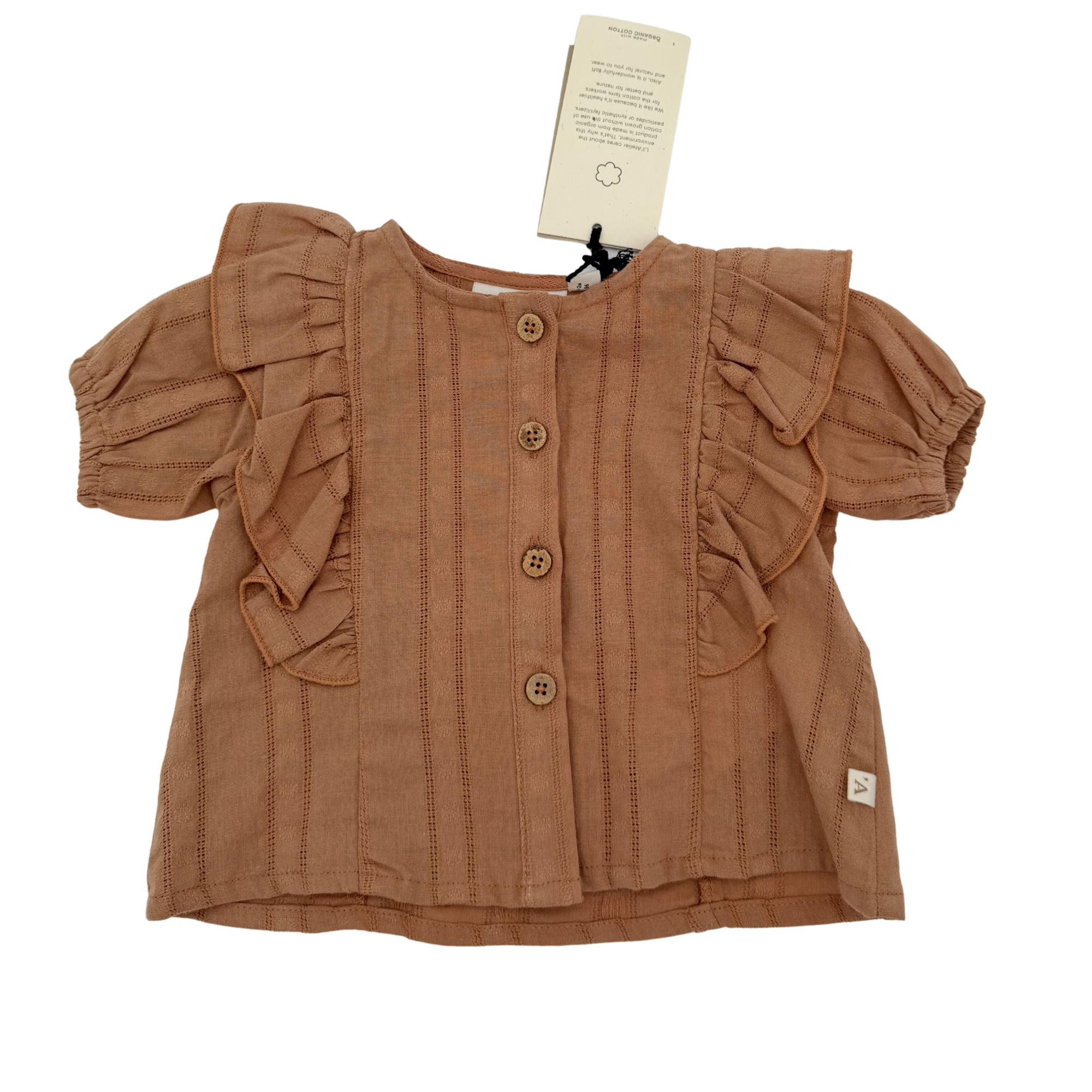Blouse marron — 1-2 mois