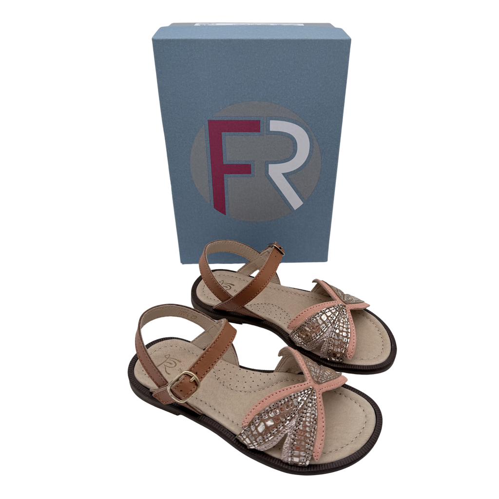Sandales camel et dorées à feuilles — 29