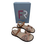 Sandales camel et dorées à feuilles — 29